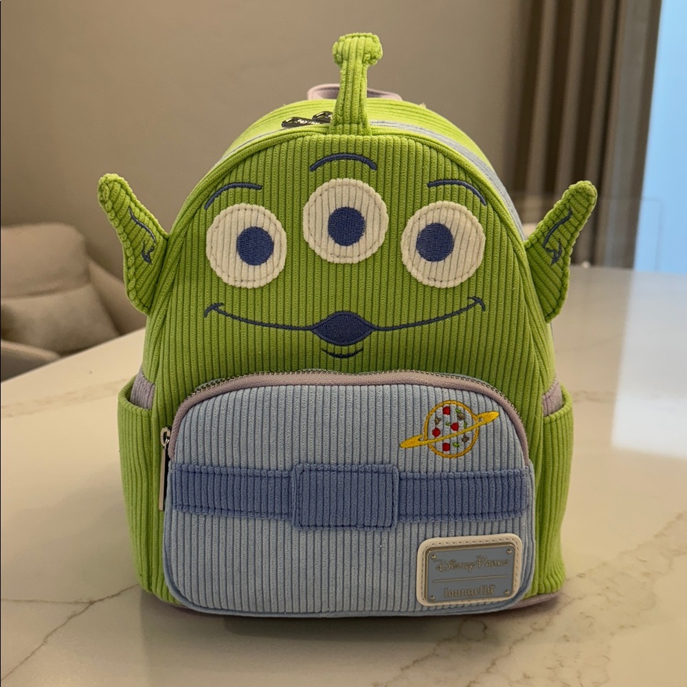 Loungefly Green and Blue Alien Backpack
